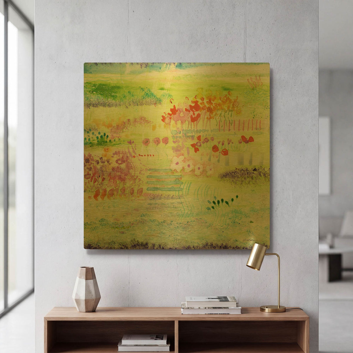 'Garden By The Sea' By Sheila Golden Gold Metal Wall Art
