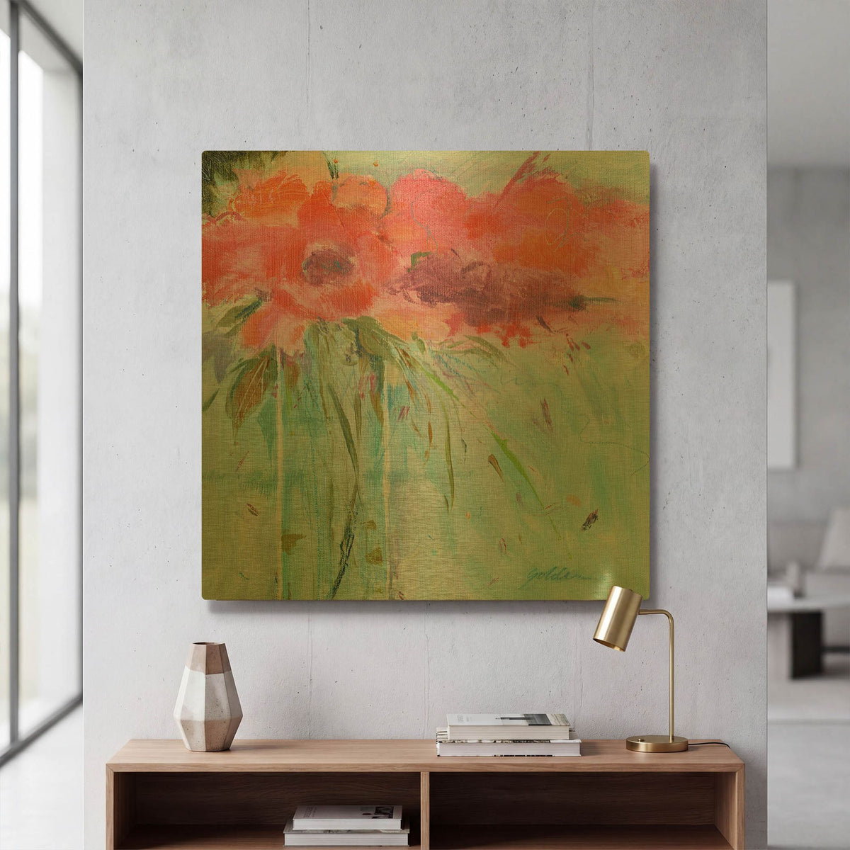 'Heart Bouquet Composition' By Sheila Golden Gold Metal Wall Art
