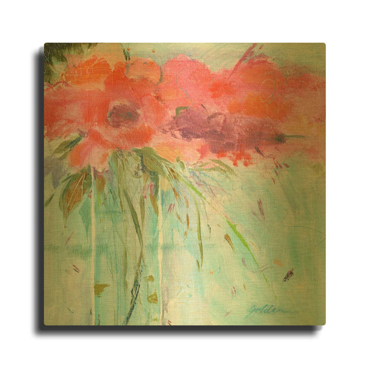 'Heart Bouquet Composition' By Sheila Golden Gold Metal Wall Art