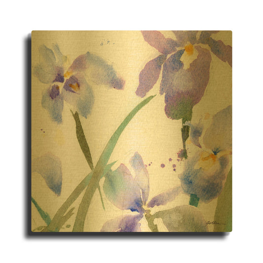 'Irises' By Sheila Golden Gold Metal Wall Art