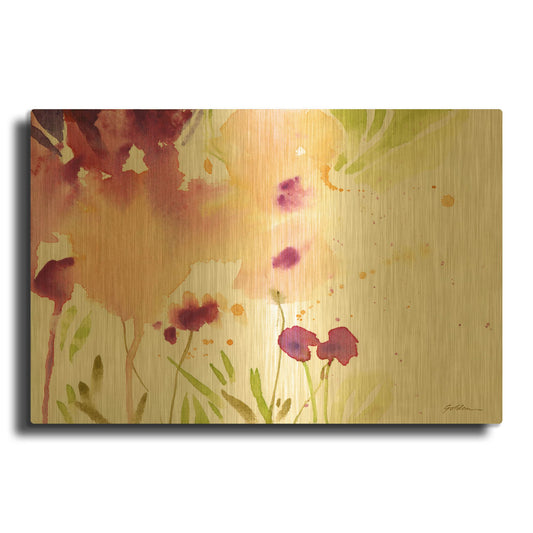 'Maroon' By Sheila Golden Gold Metal Wall Art