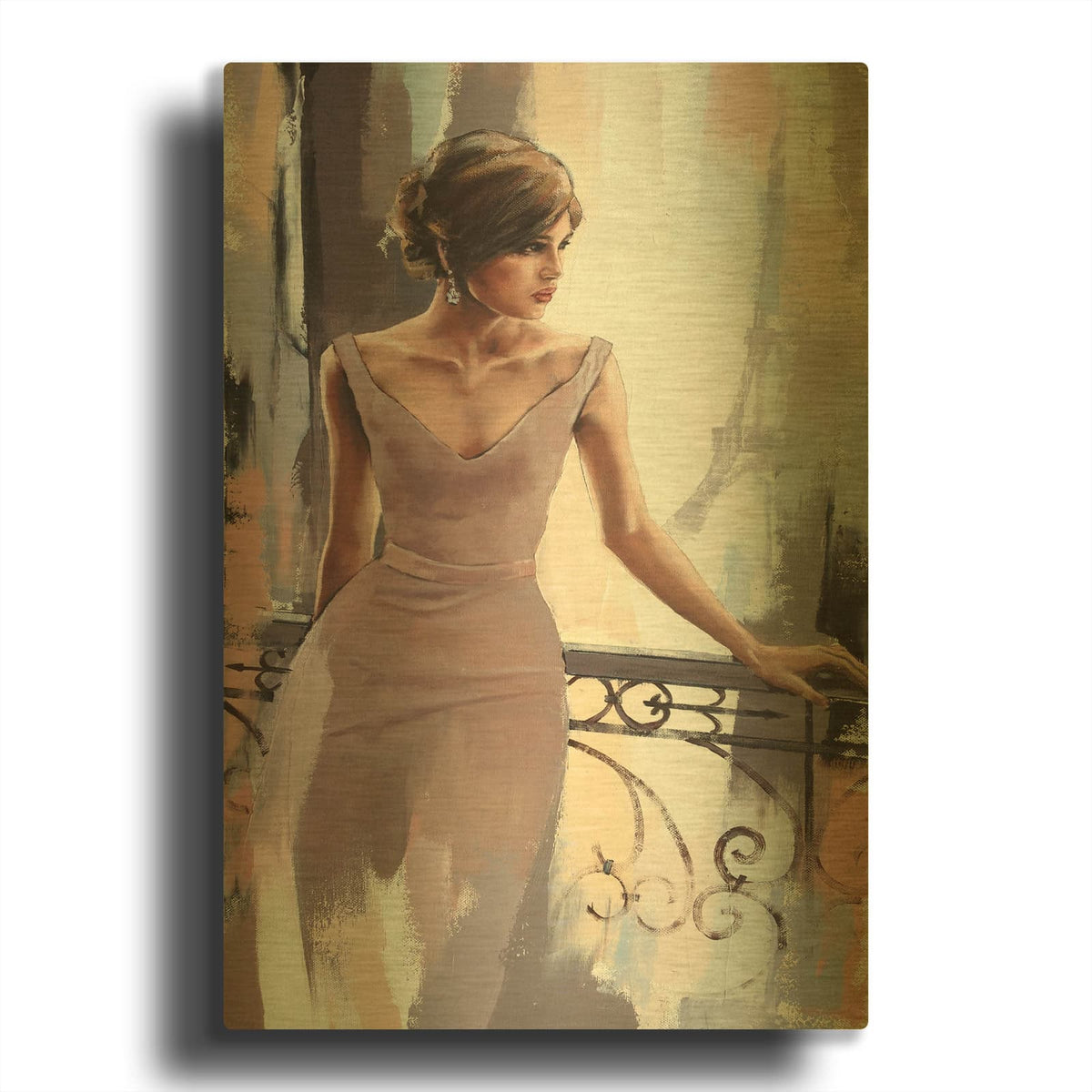 'Evening in Paris' By Alexander Gunin Gold Metal Wall Art
