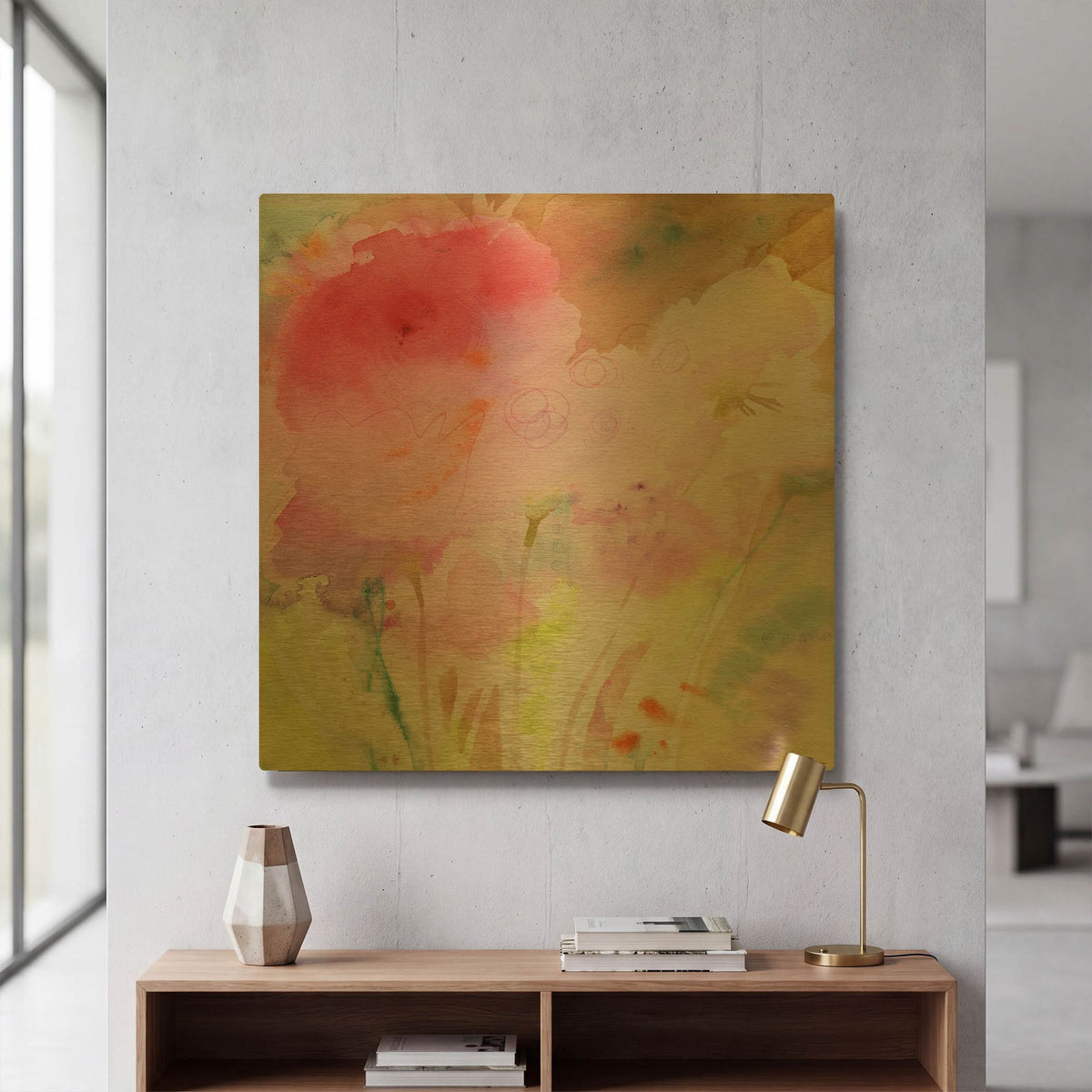 'Pink Whisper' By Sheila Golden Gold Metal Wall Art