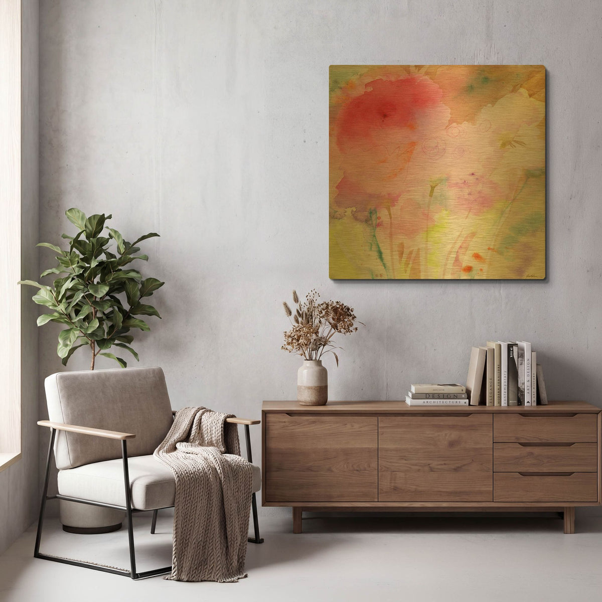 'Pink Whisper' By Sheila Golden Gold Metal Wall Art