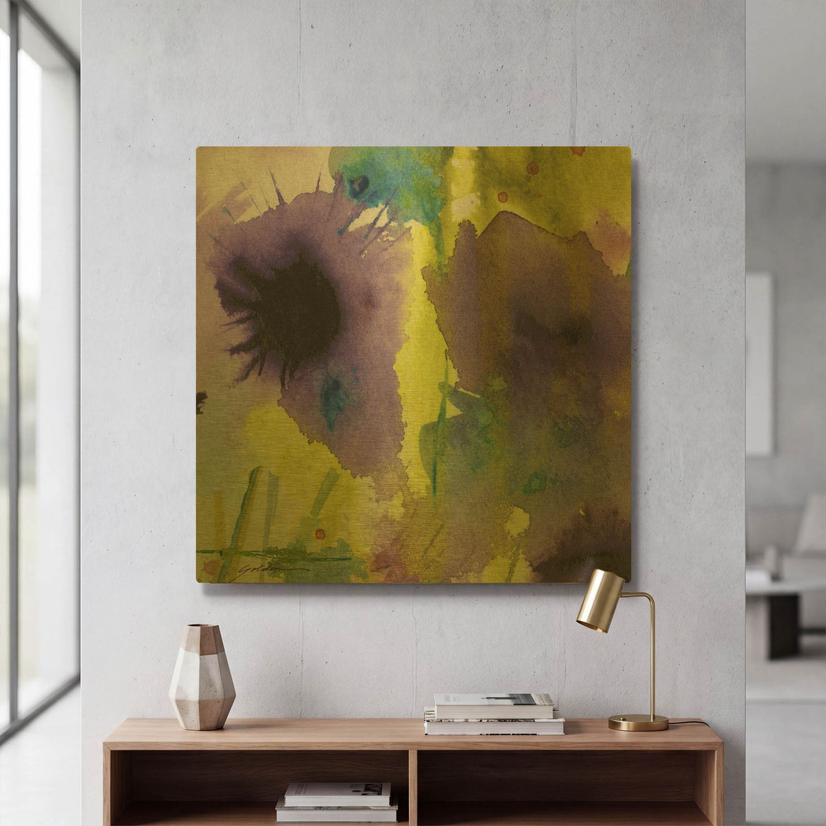 'Purple Essence' By Sheila Golden Gold Metal Wall Art