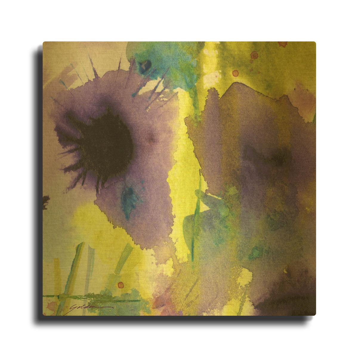 'Purple Essence' By Sheila Golden Gold Metal Wall Art