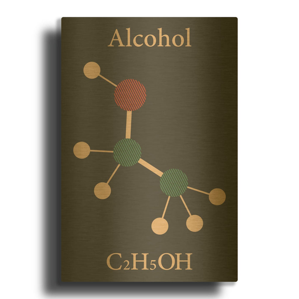 'Alcohol Molecule' By Maxim Gold Metal Wall Art