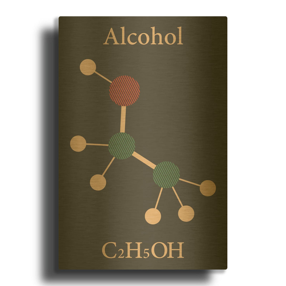 'Alcohol Molecule' By Maxim Gold Metal Wall Art