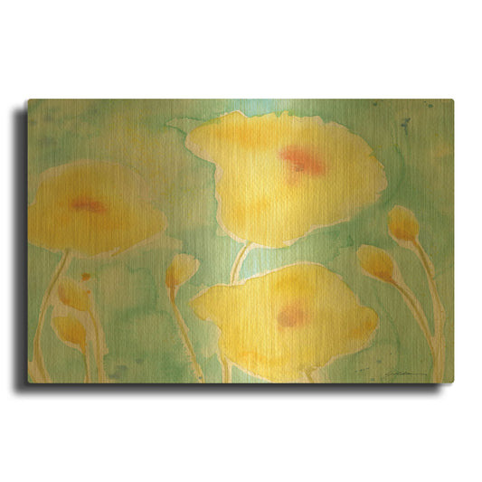 'Summer Rain #3' By Sheila Golden Gold Metal Wall Art
