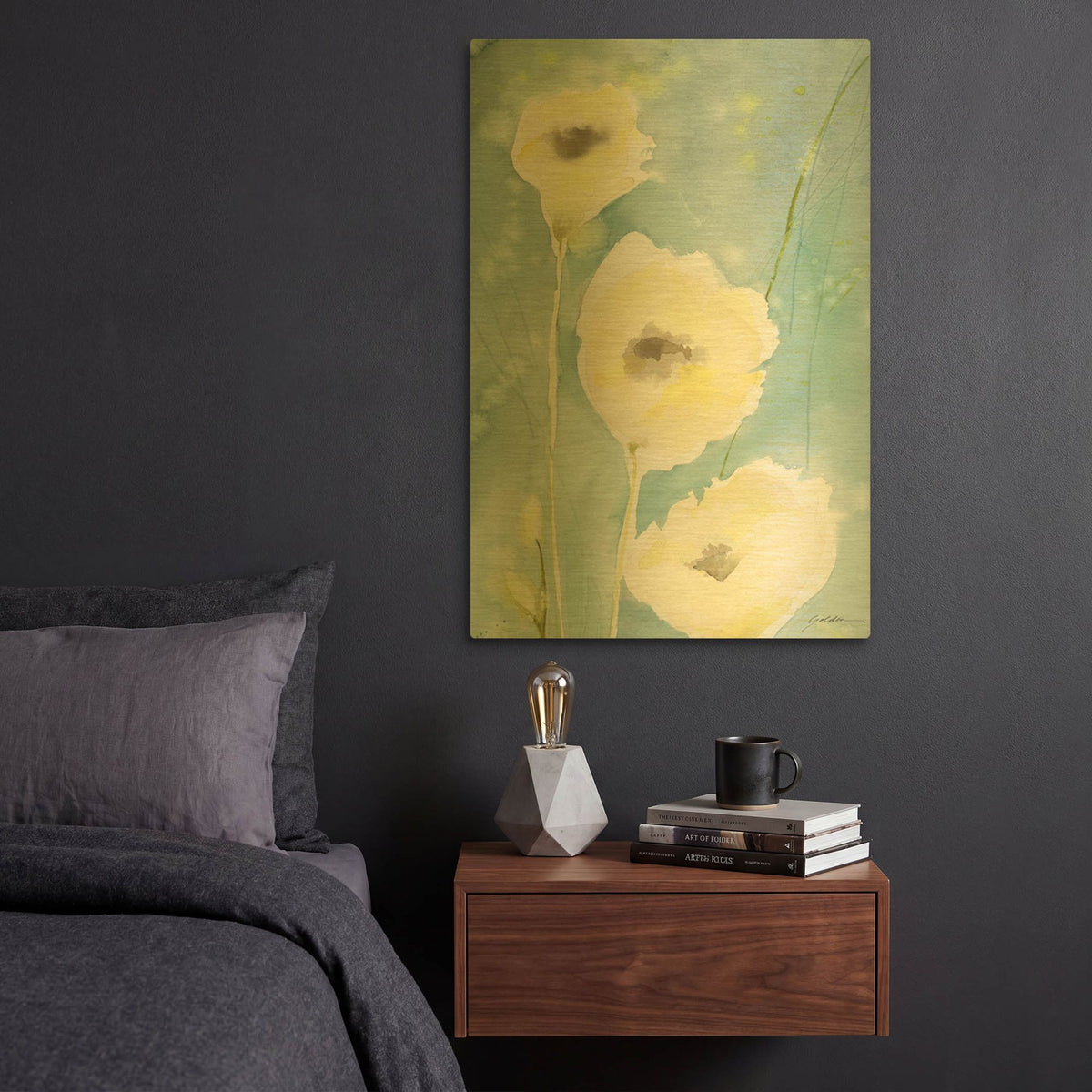 'Teal Tones' By Sheila Golden Gold Metal Wall Art