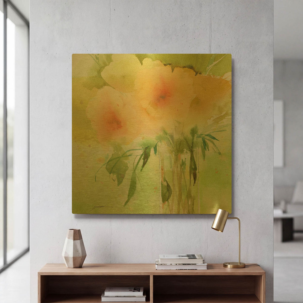 'Verdant Bouquet' By Sheila Golden Gold Metal Wall Art