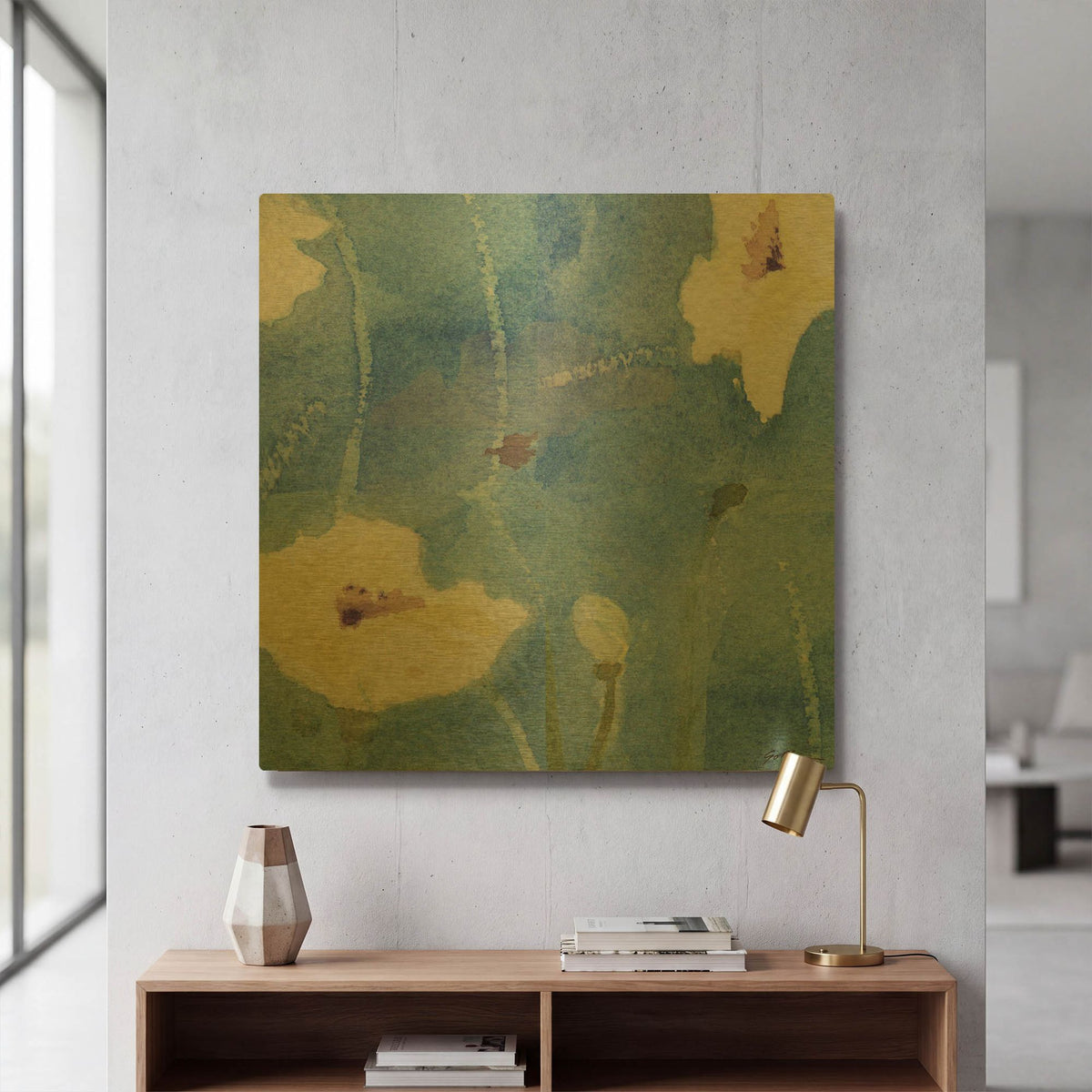 'White Poppy' By Sheila Golden Gold Metal Wall Art