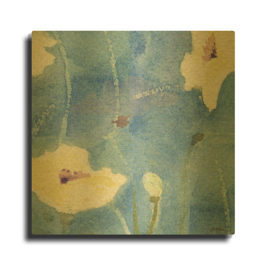 'White Poppy' By Sheila Golden Gold Metal Wall Art