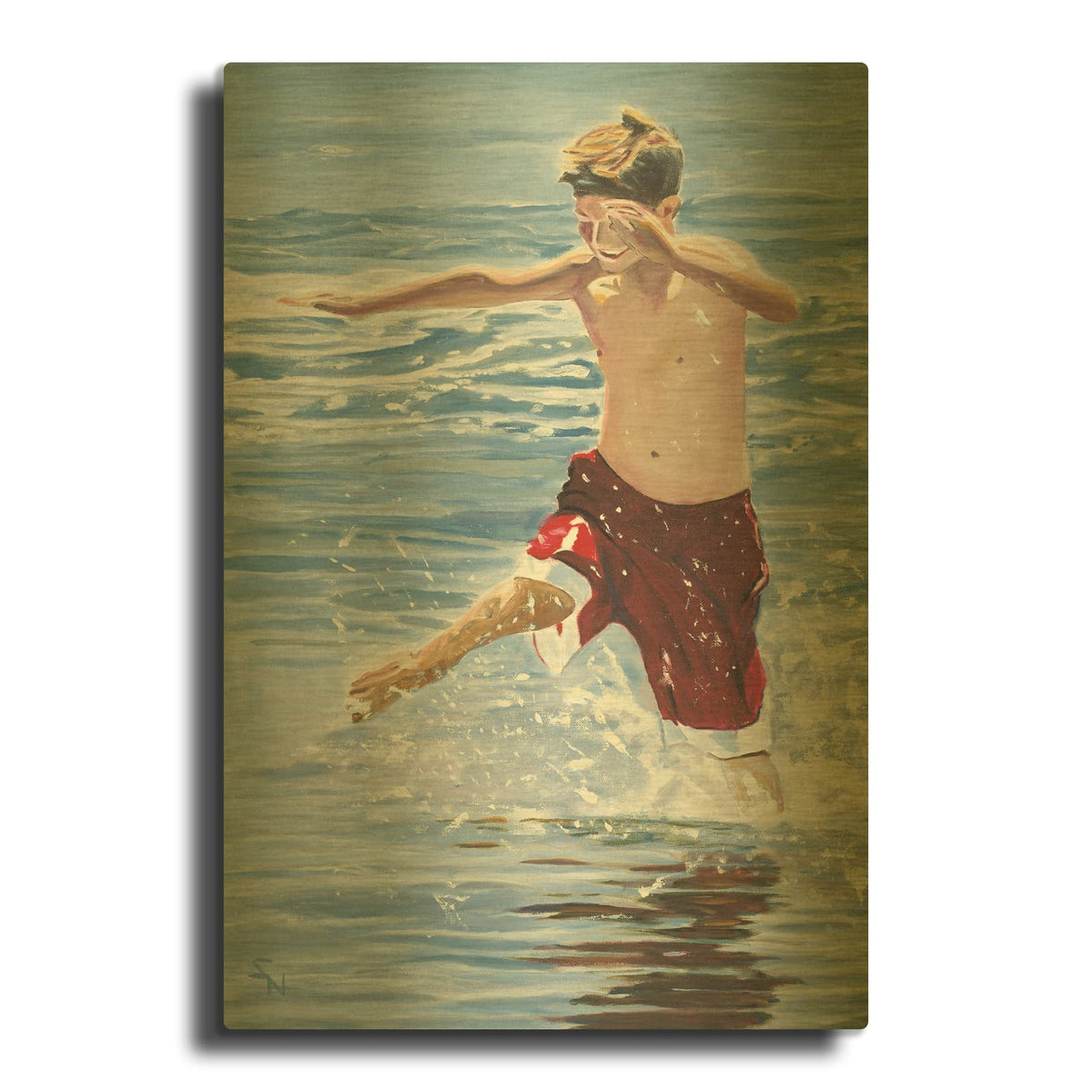 'The Hurdler' By Stephen Newstedt Gold Metal Wall Art