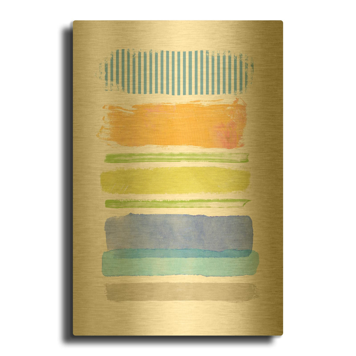 'Beach Stripes No 2' By Suzanne Nicoll Gold Metal Wall Art