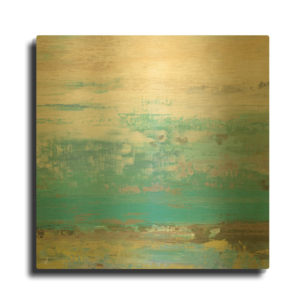 'Beach Wash No 3' By Suzanne Nicoll Gold Metal Wall Art
