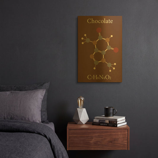'Chocolate Molecule' By Maxim Gold Metal Wall Art