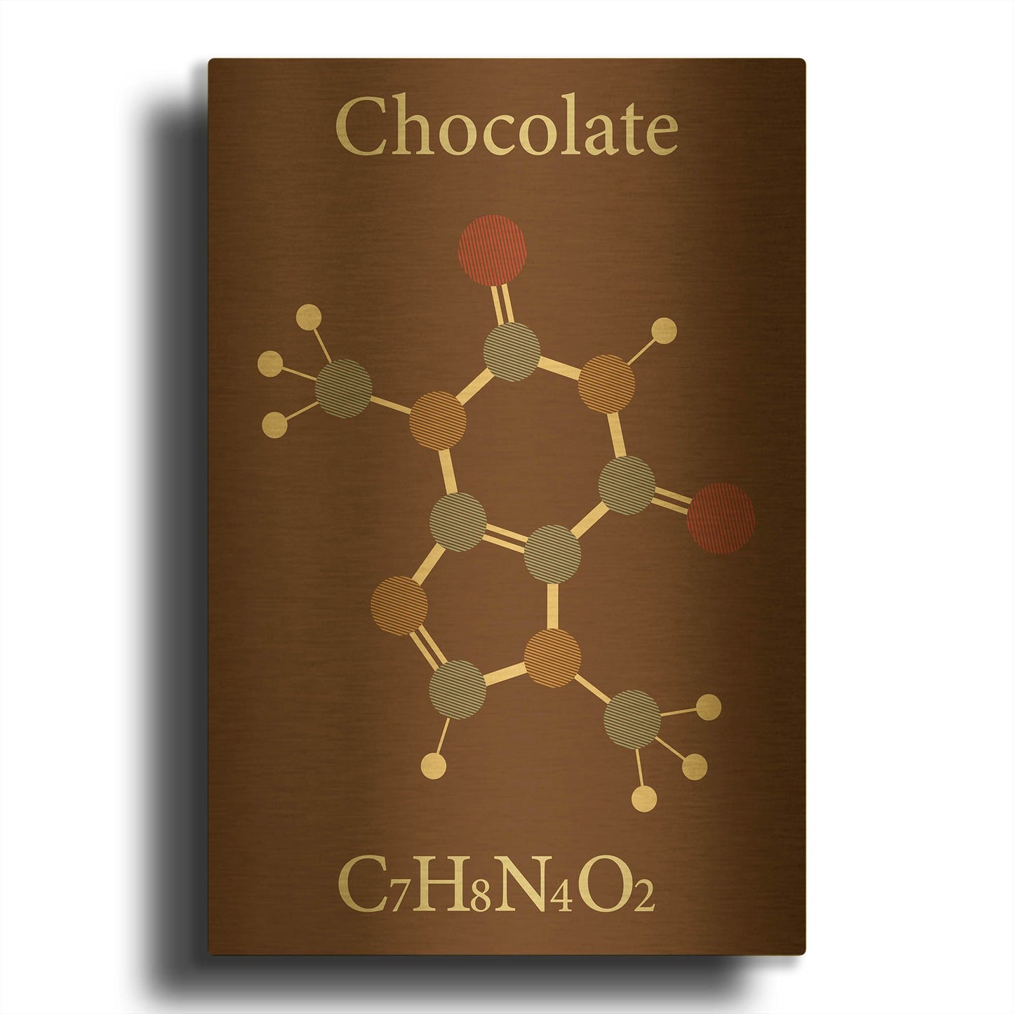'Chocolate Molecule' By Maxim Gold Metal Wall Art