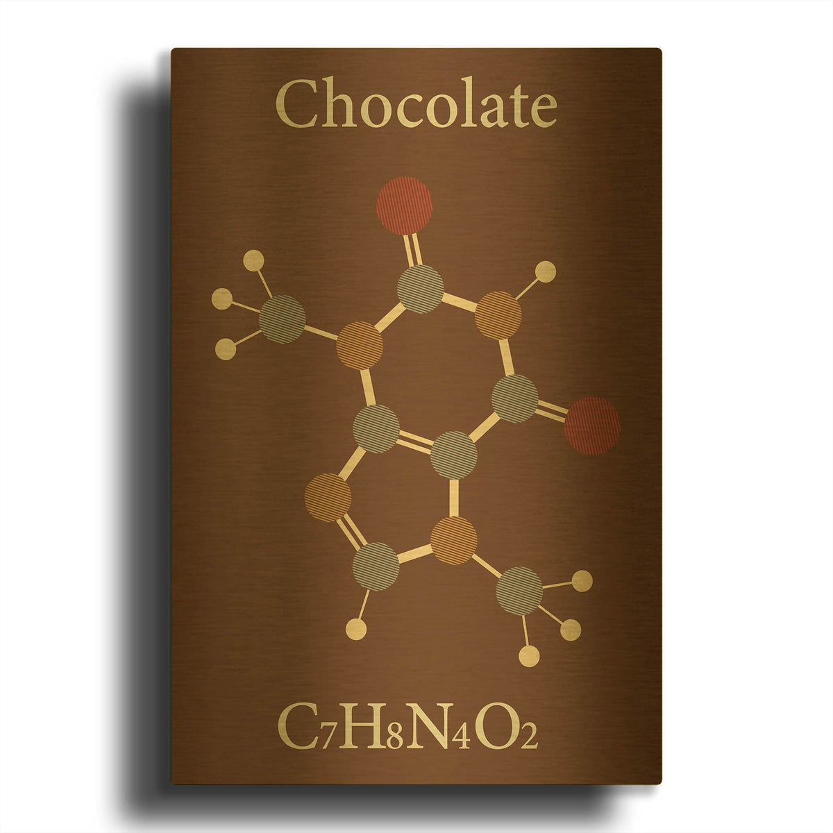 'Chocolate Molecule' By Maxim Gold Metal Wall Art