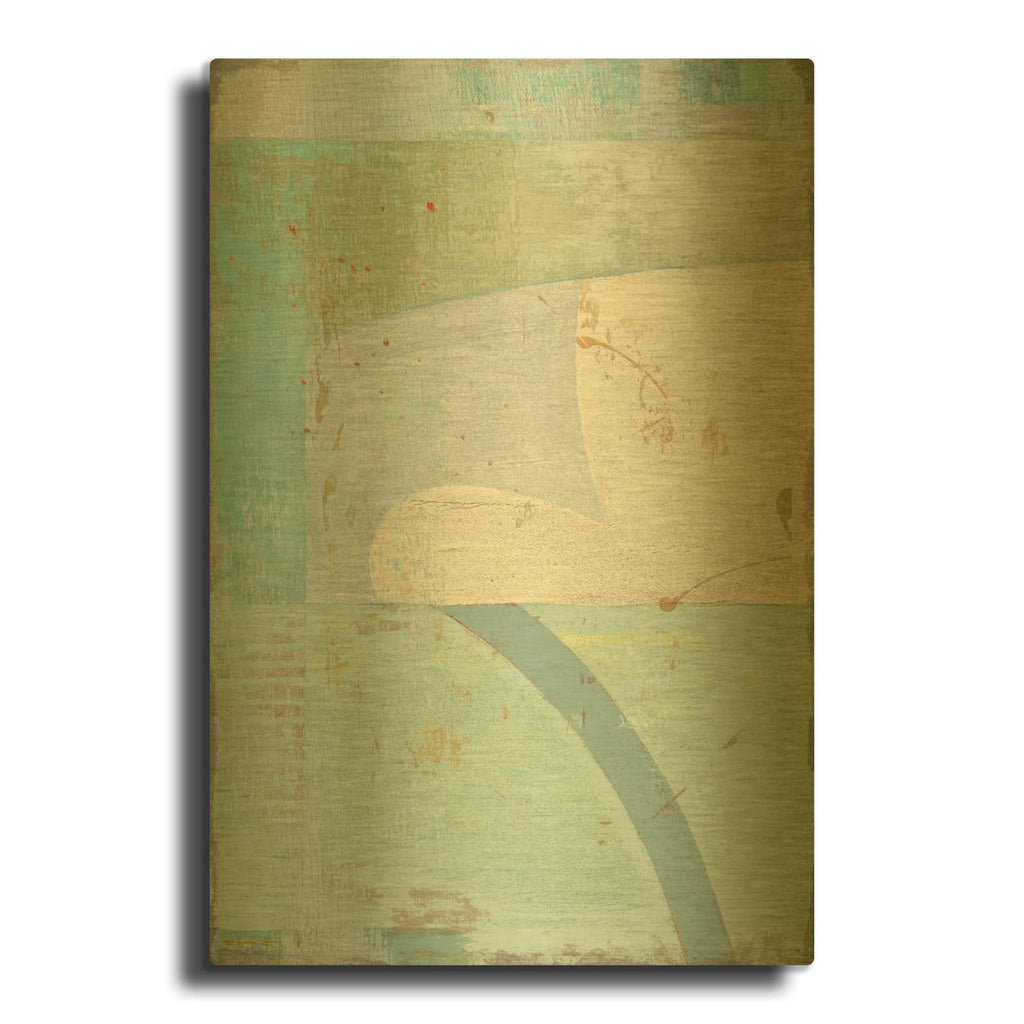 'Coastal Blues No 1' By Suzanne Nicoll Gold Metal Wall Art