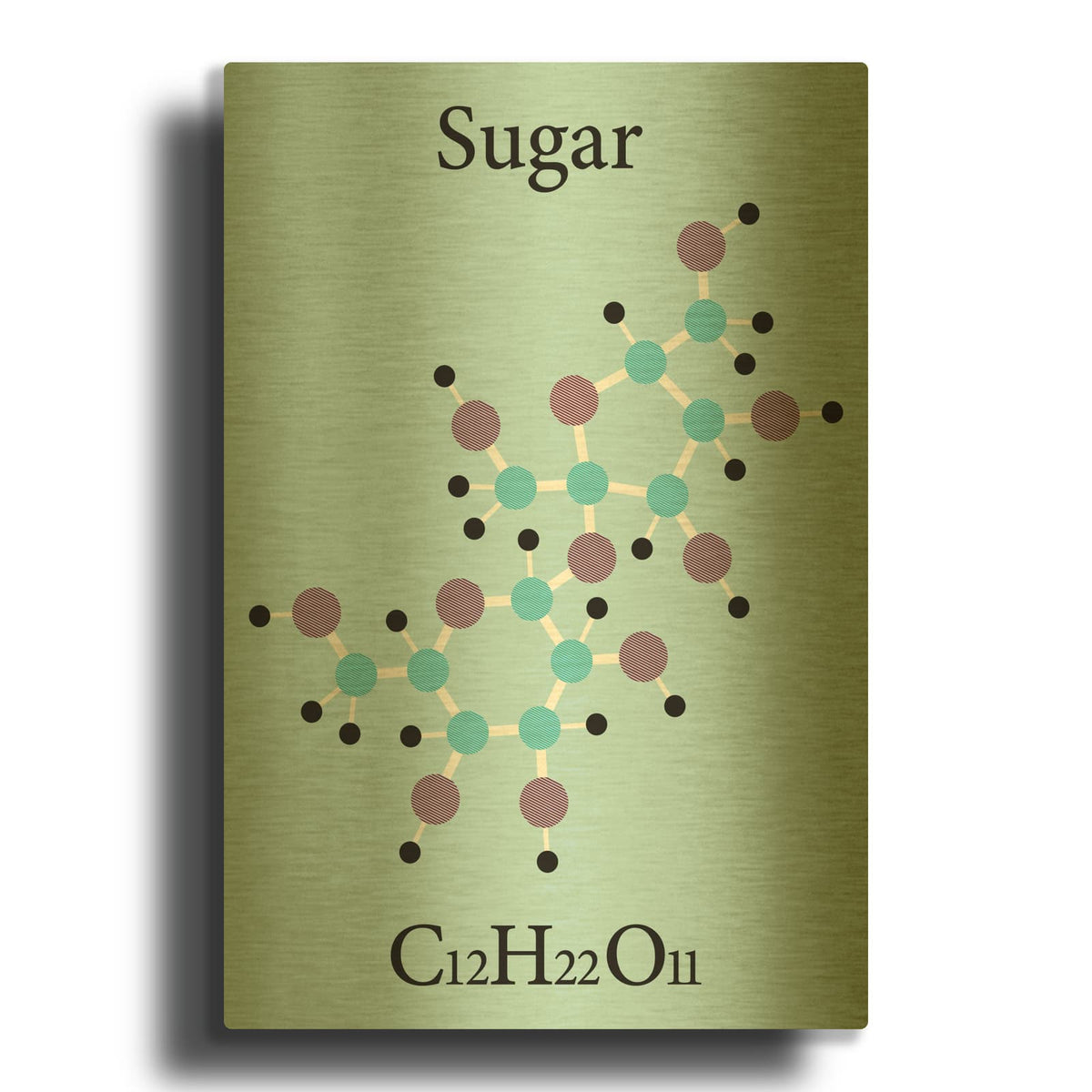 'Sugar Molecule' By Maxim Gold Metal Wall Art