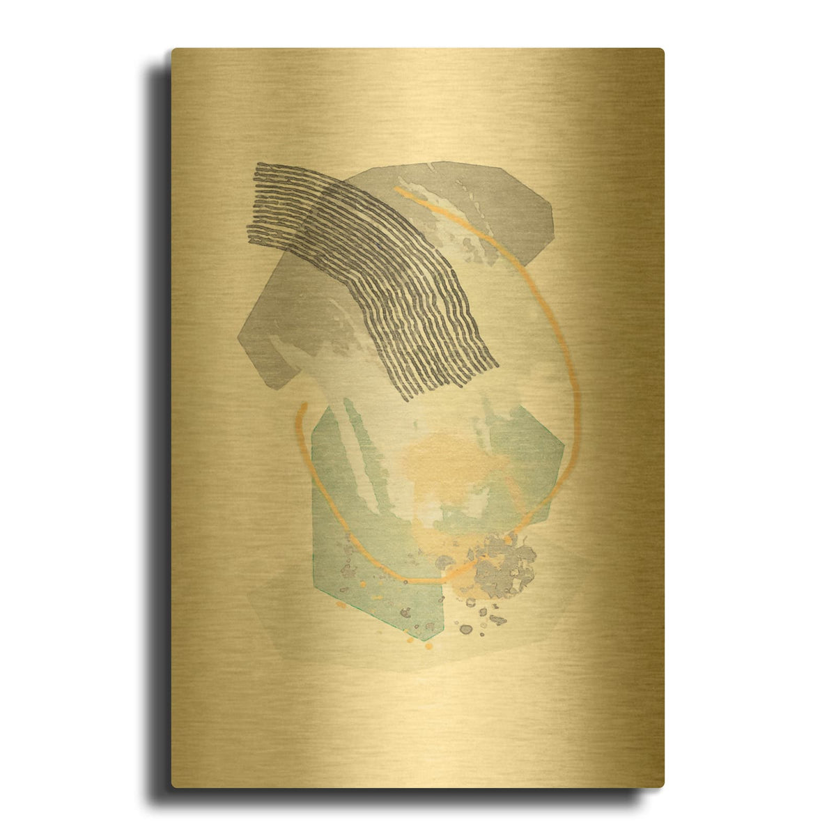 'Lichen Rocks No 1' By Suzanne Nicoll Gold Metal Wall Art