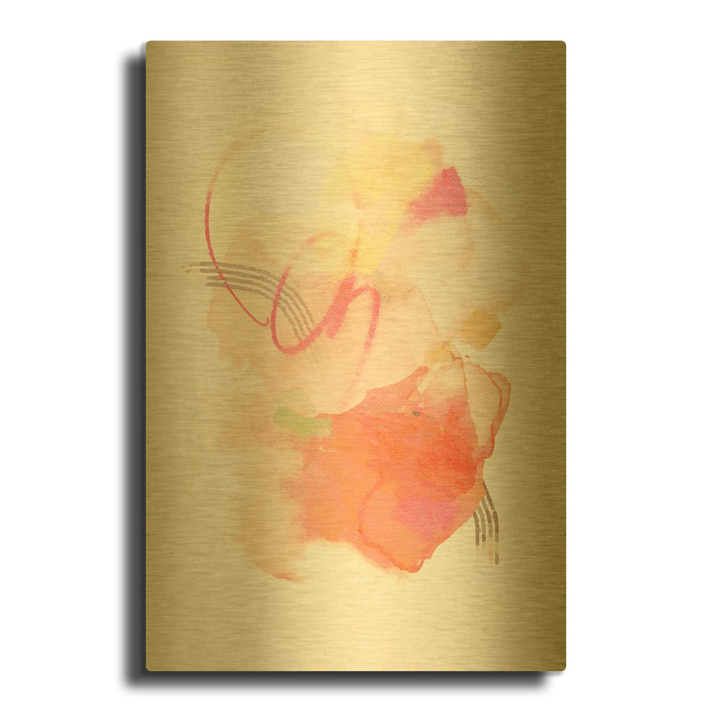 'Peachy Keen No 1' By Suzanne Nicoll Gold Metal Wall Art