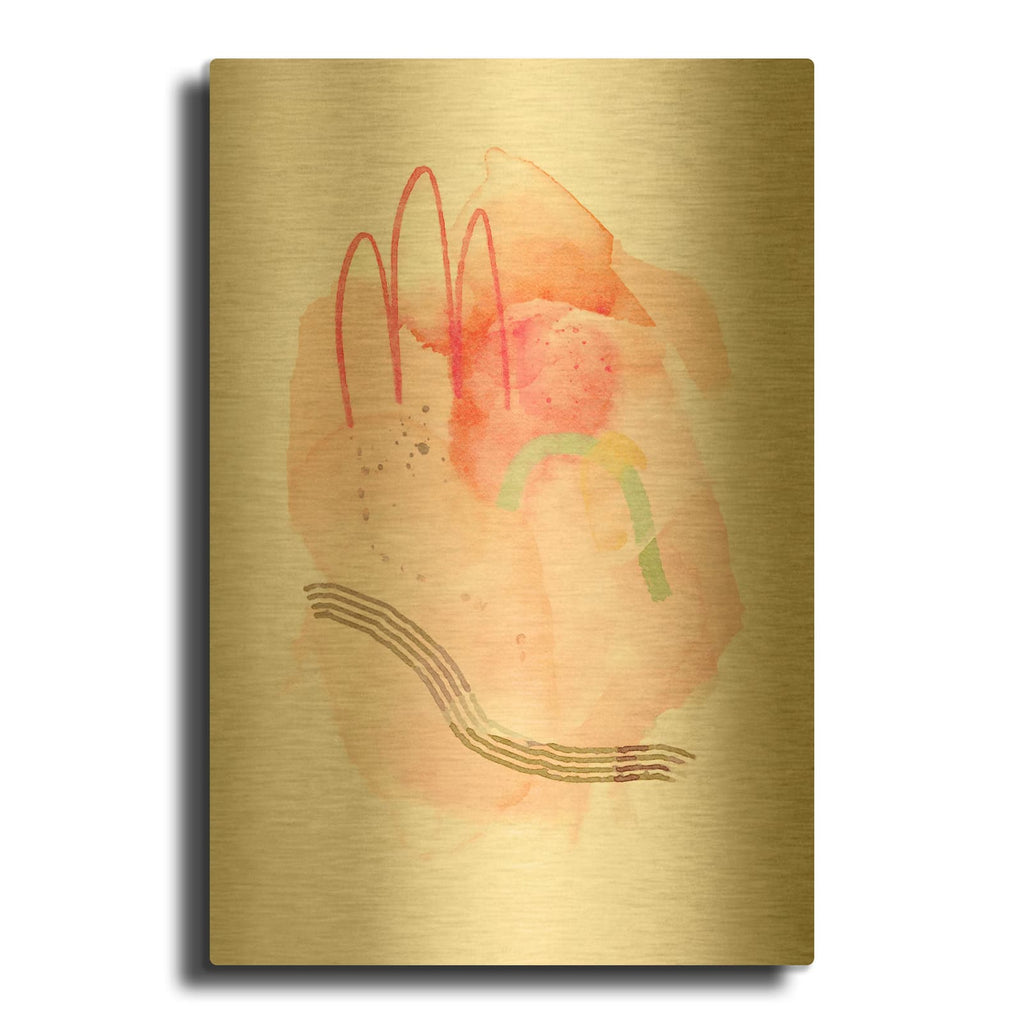'Peachy Keen No 2' By Suzanne Nicoll Gold Metal Wall Art