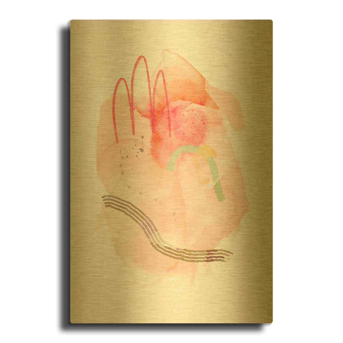 'Peachy Keen No 2' By Suzanne Nicoll Gold Metal Wall Art