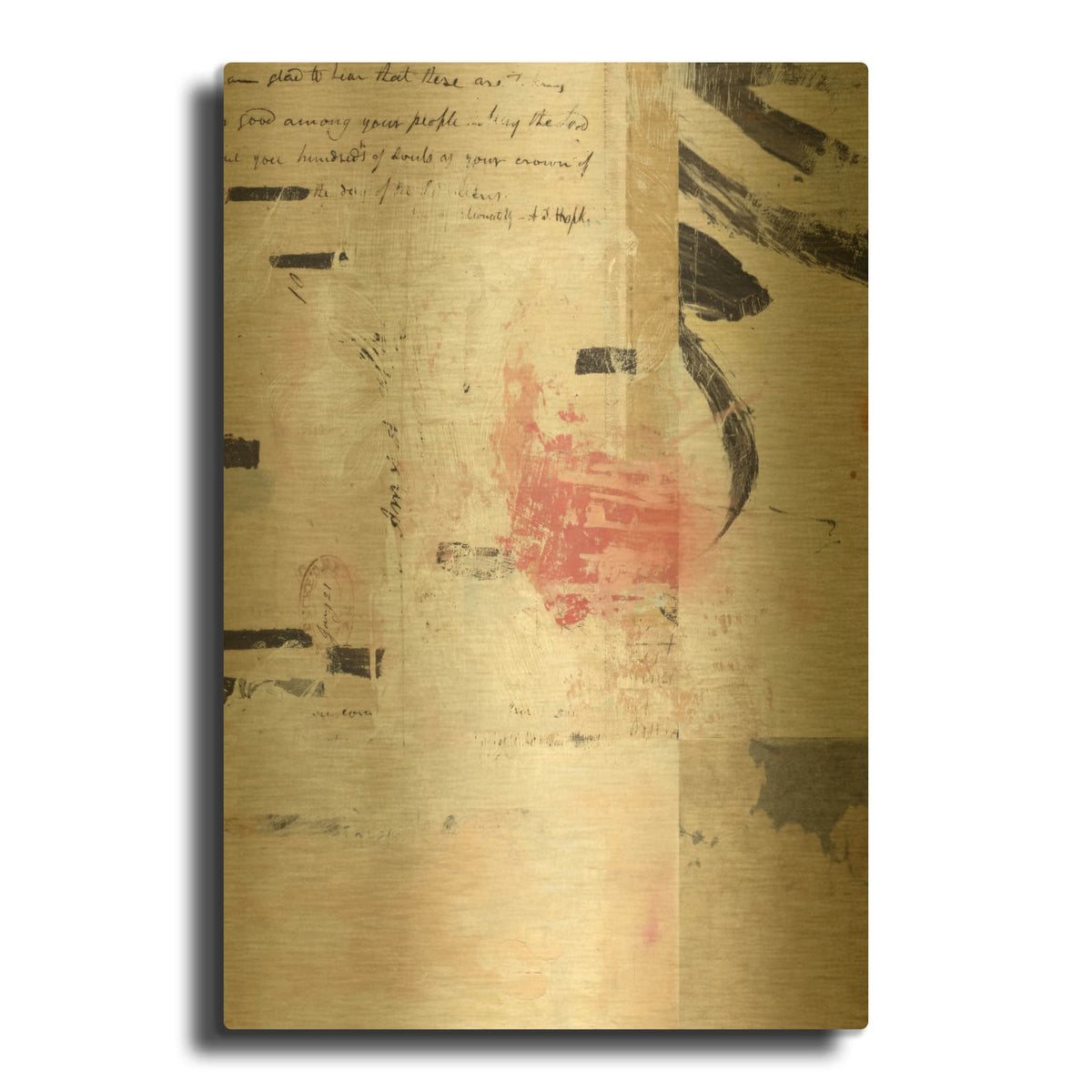 'Torn No 1' By Suzanne Nicoll Gold Metal Wall Art