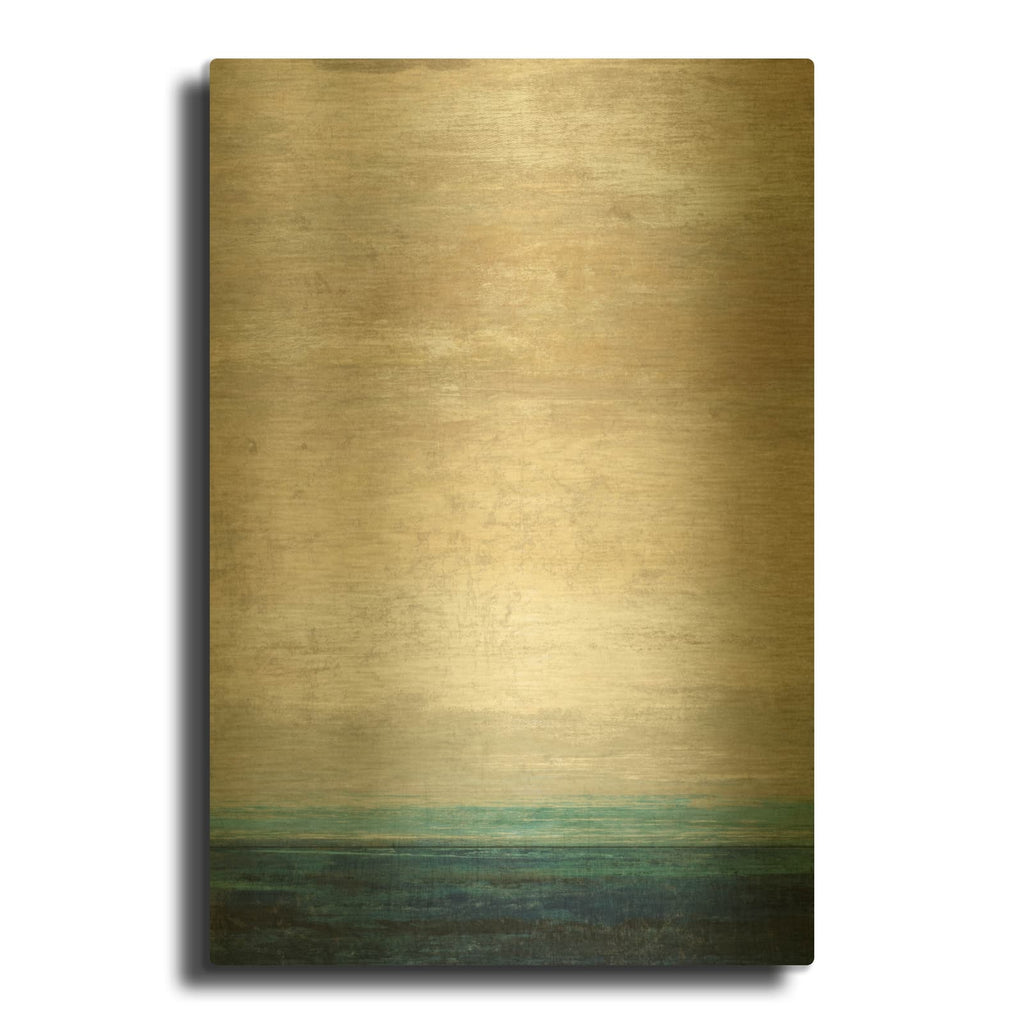 'Blue Bands' By Suzanne Nicoll Gold Metal Wall Art
