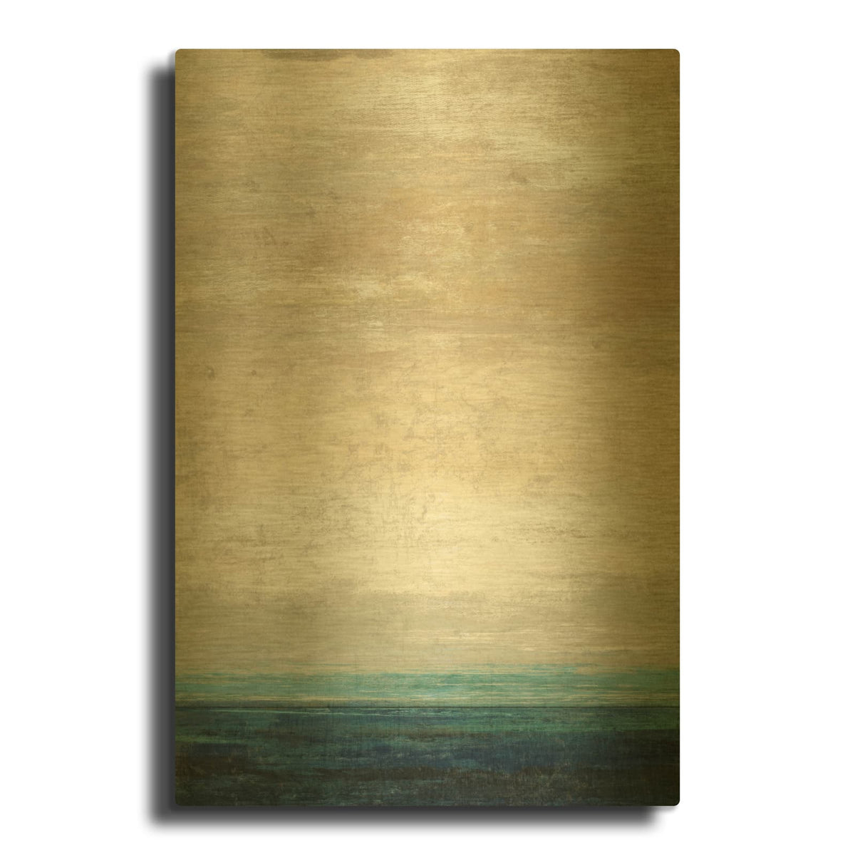 'Blue Bands' By Suzanne Nicoll Gold Metal Wall Art