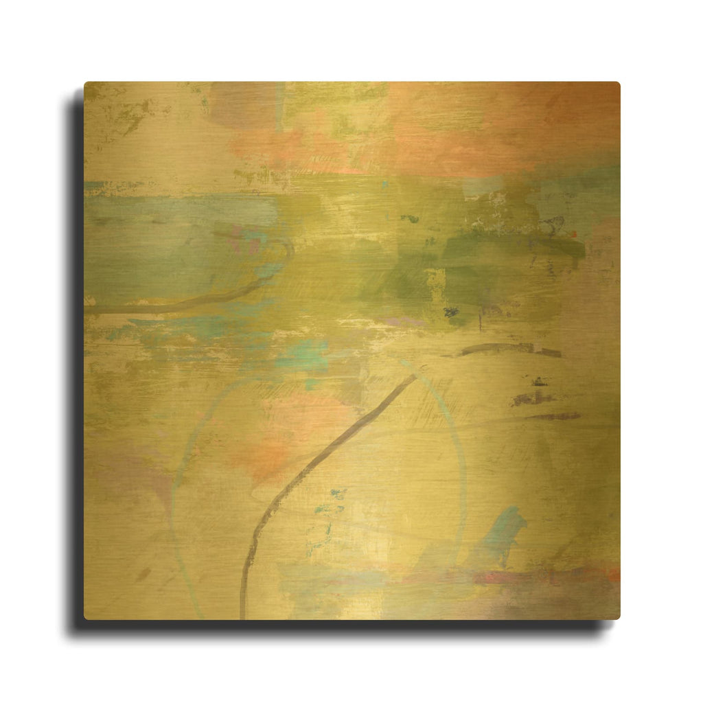 'Pond Reflections' By Suzanne Nicoll Gold Metal Wall Art