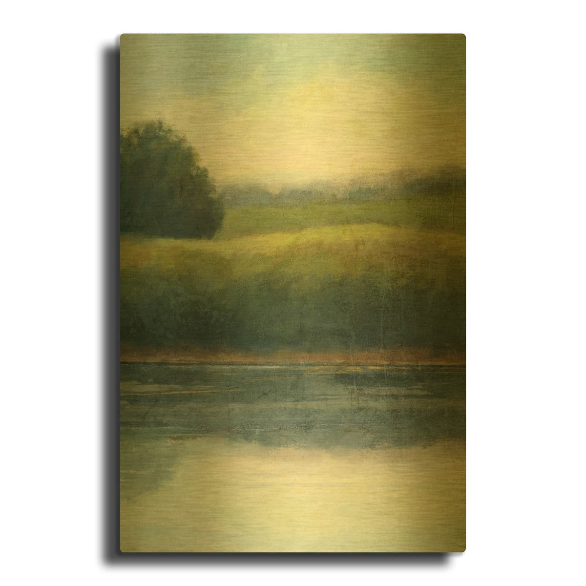 'Riverbank 1' By Suzanne Nicoll Gold Metal Wall Art