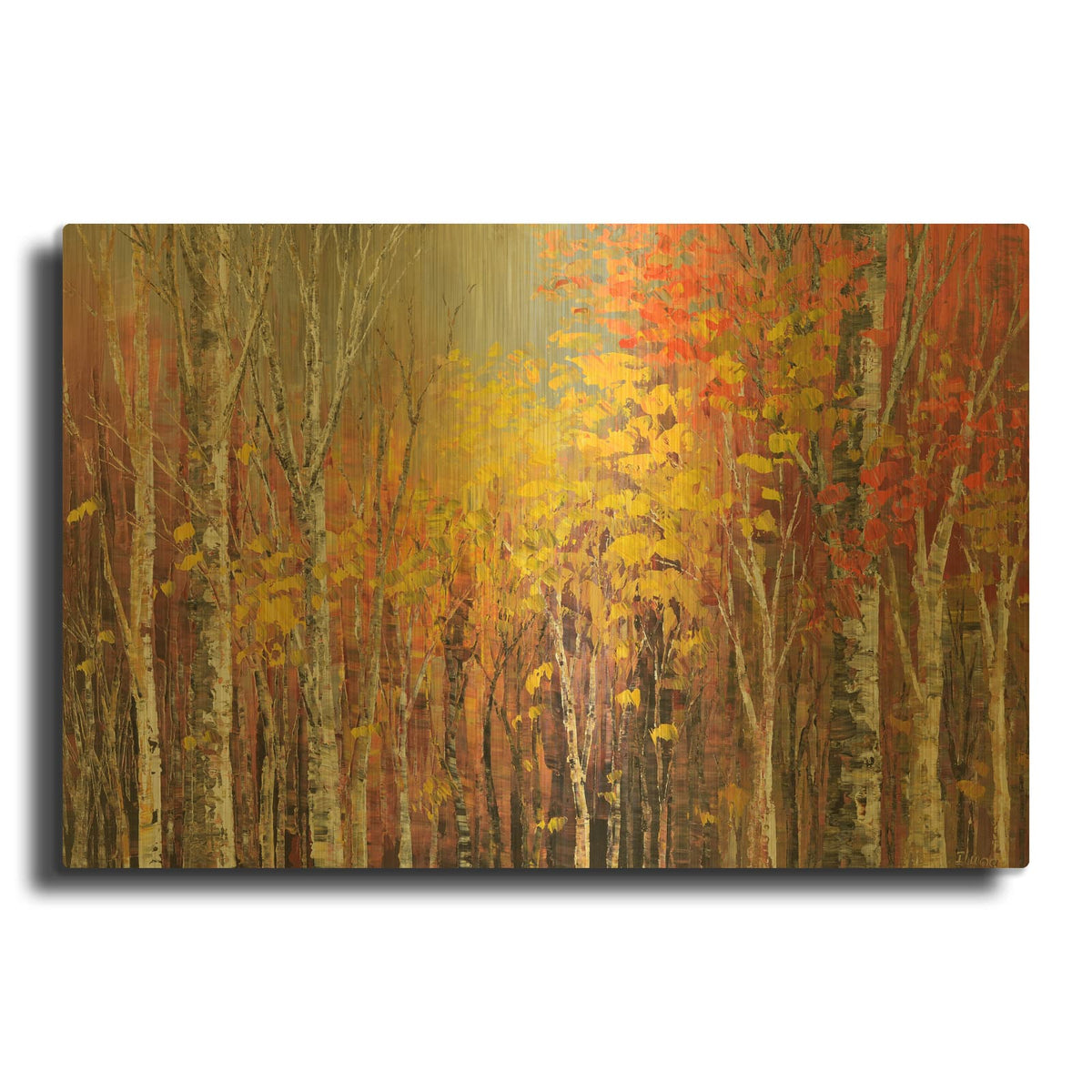 'Tangled Colors' By Tatiana Iliina Gold Metal Wall Art