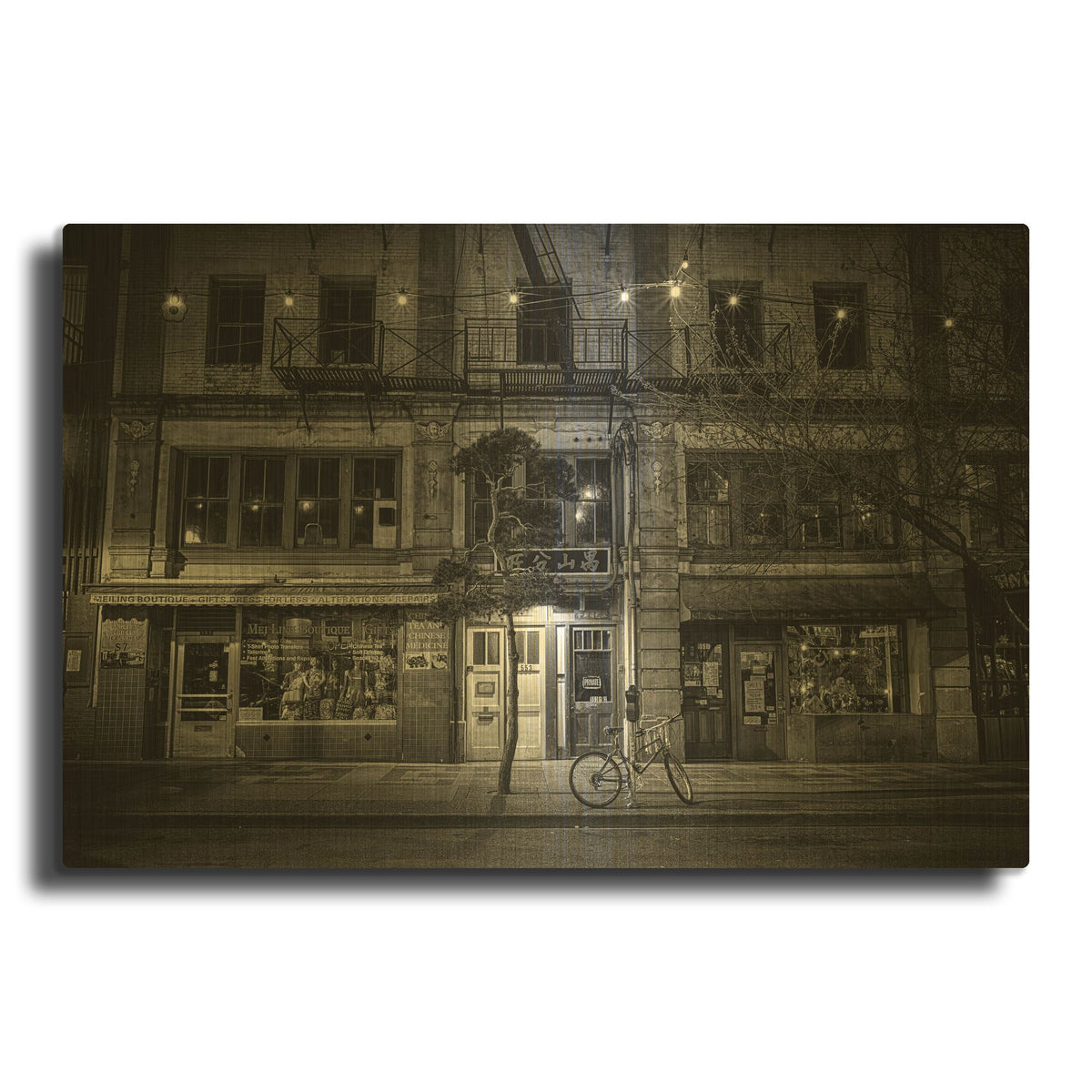 'Chinatown Victoria' By Tim Oldford Gold Metal Wall Art