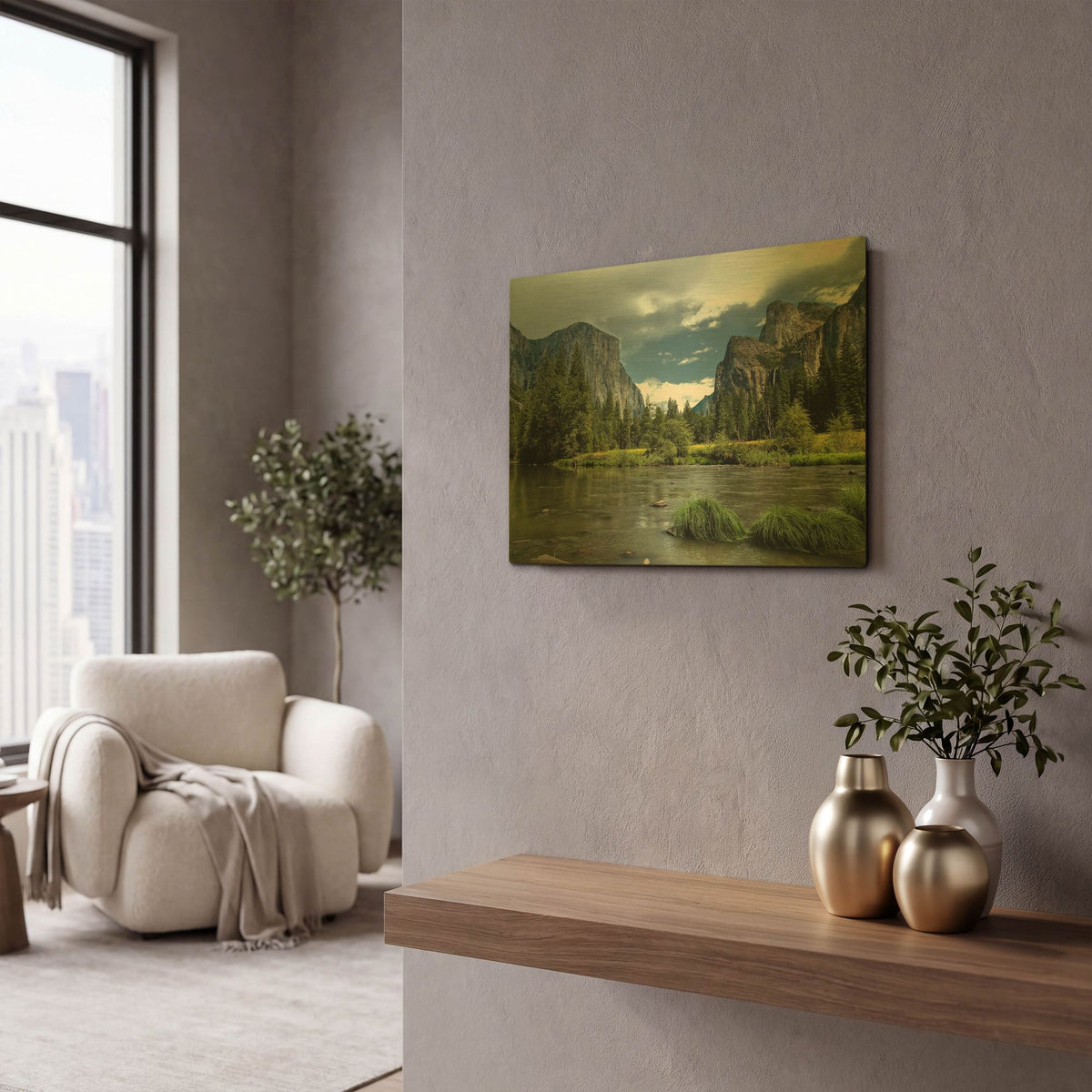 'Yosemite' By Tim Oldford Gold Metal Wall Art