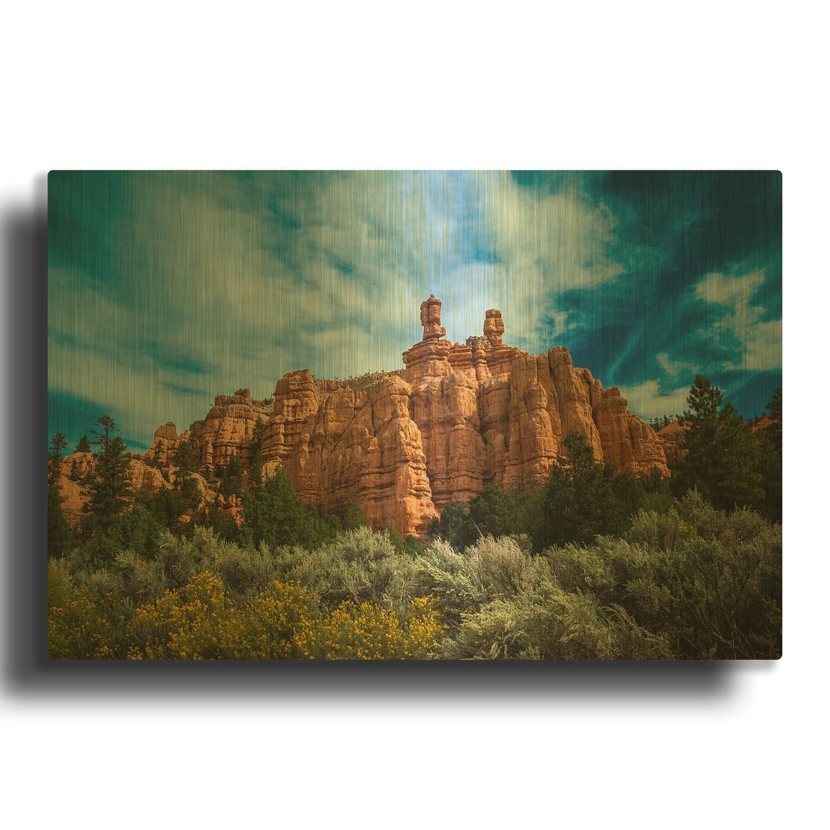 'Red Canyon' By Tim Oldford Gold Metal Wall Art