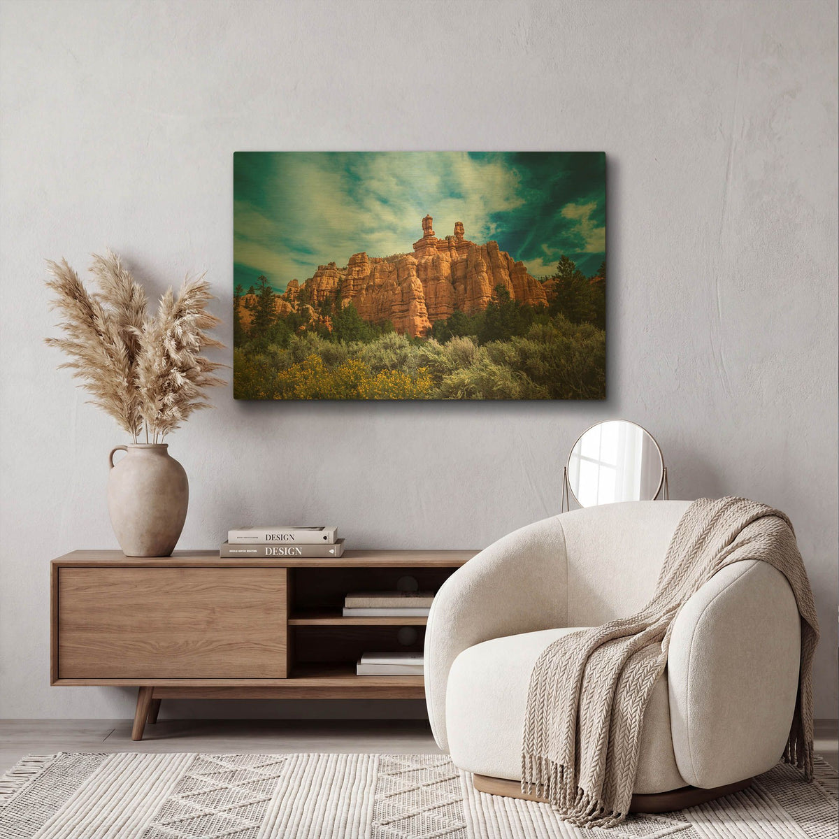 'Red Canyon' By Tim Oldford Gold Metal Wall Art
