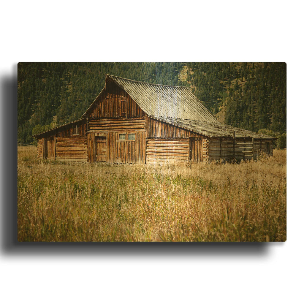 'Teton Barn' By Tim Oldford Gold Metal Wall Art