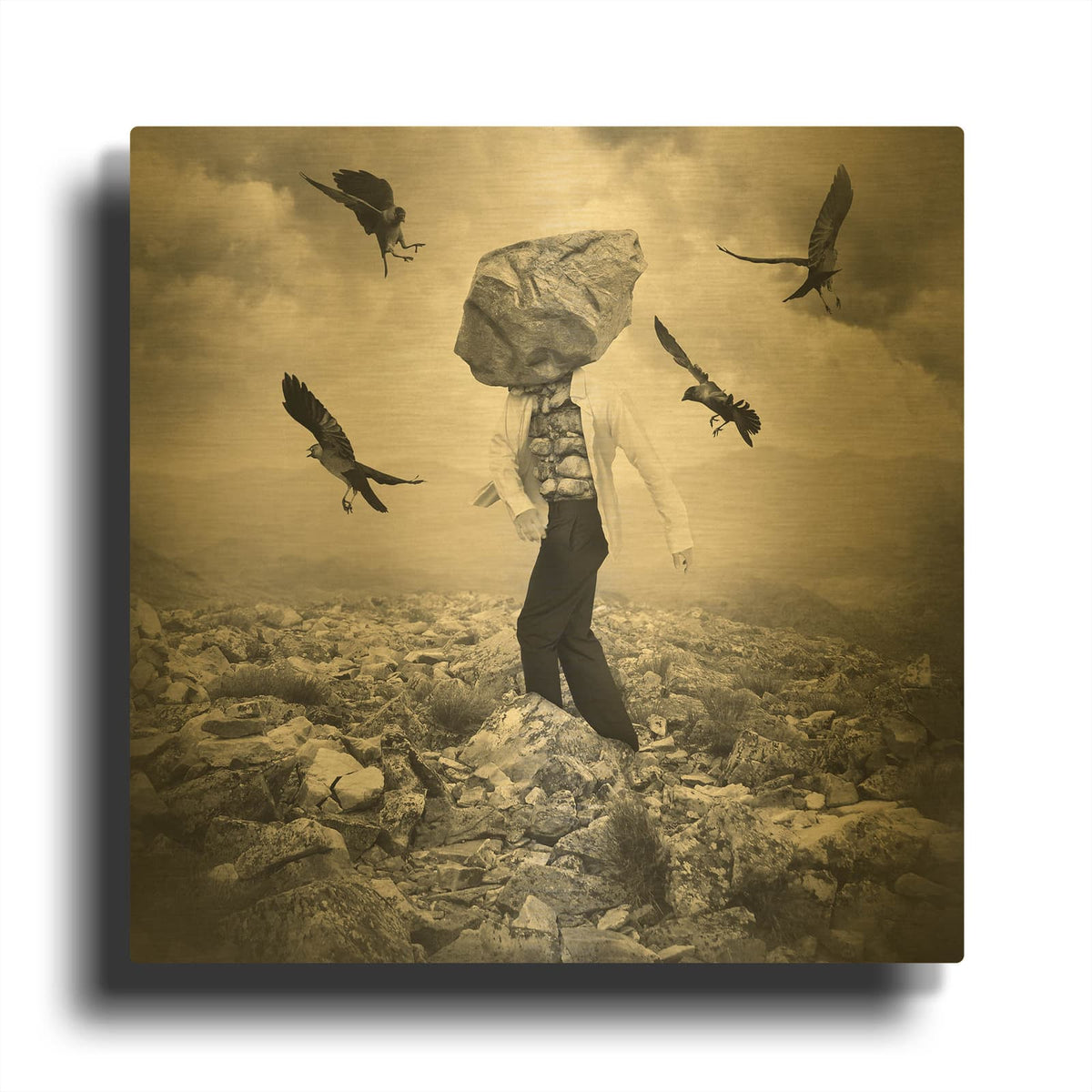 'Battle' By Tommy Ingberg Gold Metal Wall Art