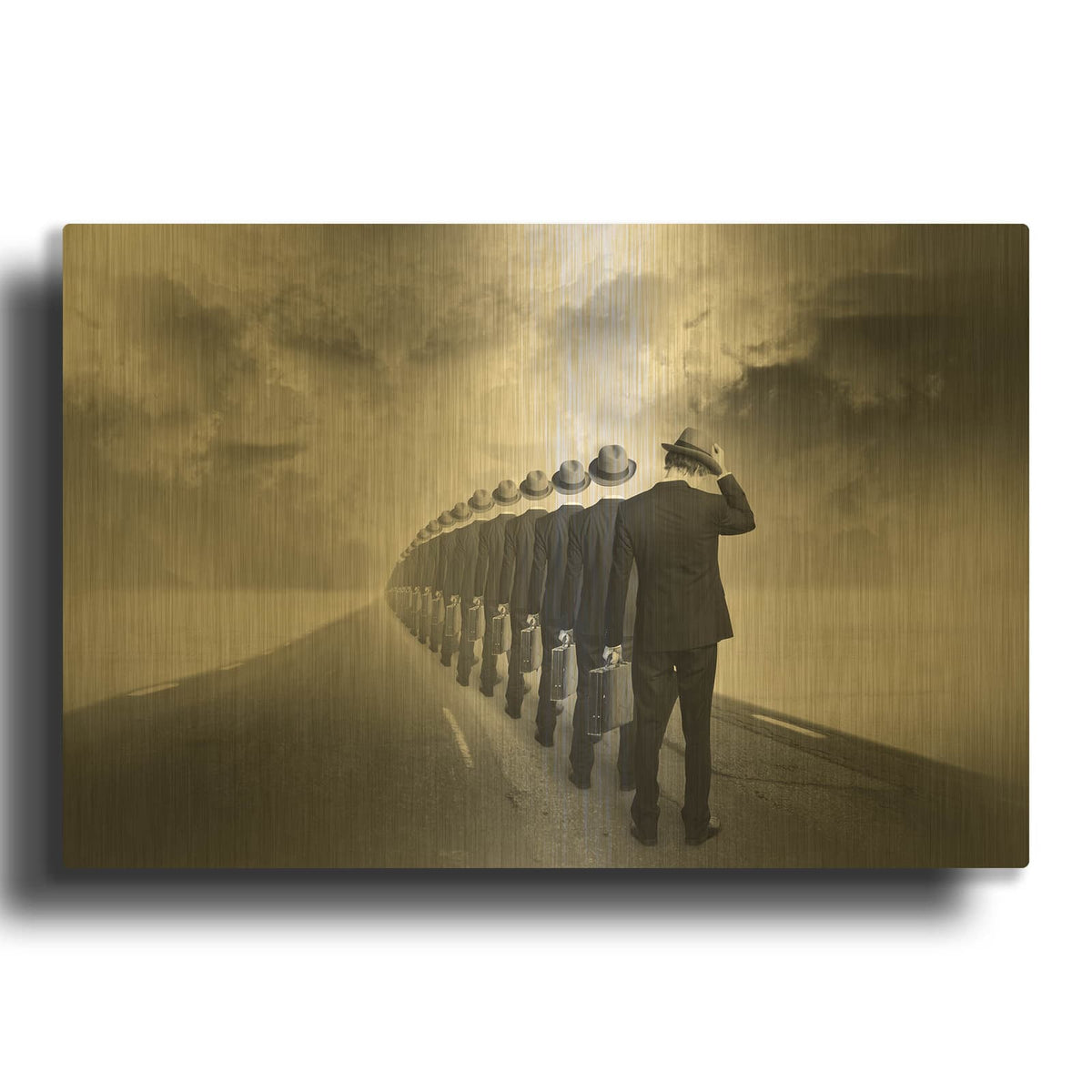 'Get In Line' By Tommy Ingberg Gold Metal Wall Art