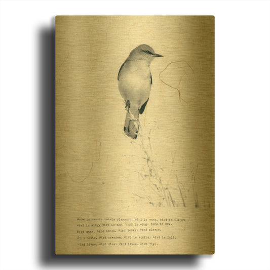 'Bird Is Sweet' By TypeLike Gold Metal Wall Art