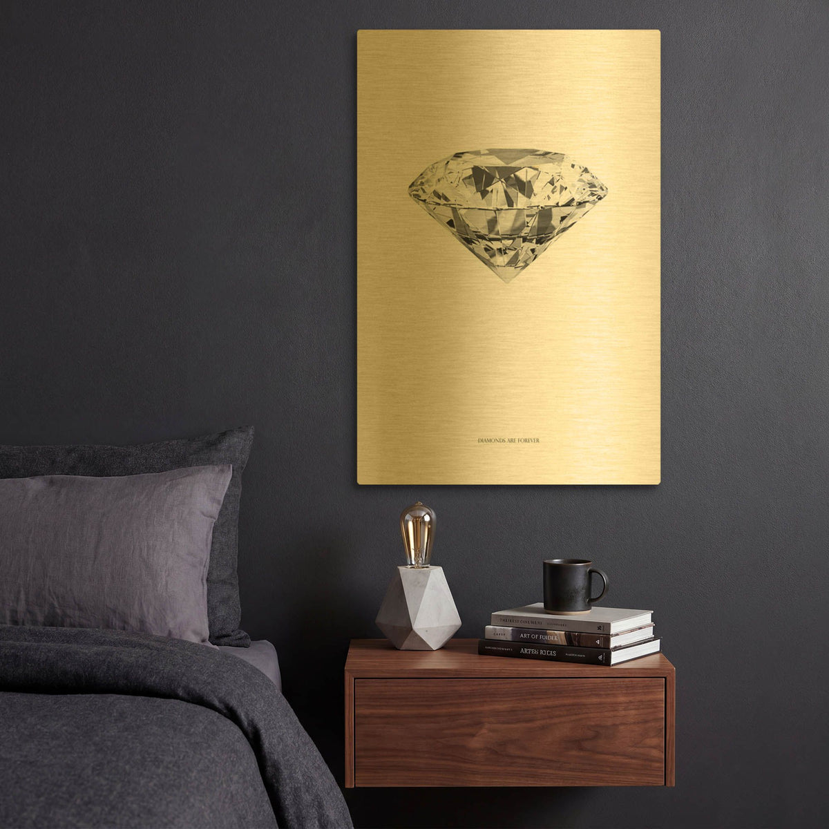 'Diamonds Are Forever Ii' By TypeLike Gold Metal Wall Art