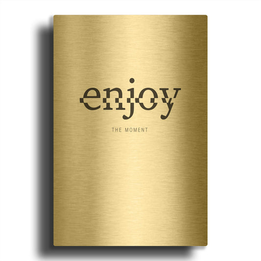 'Enjoy' By TypeLike Gold Metal Wall Art