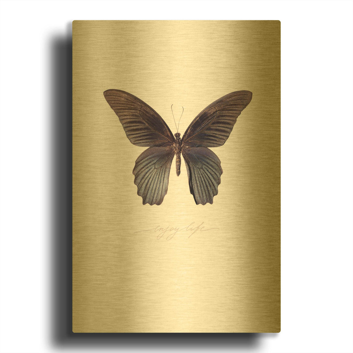 'Enjoy Life' By TypeLike Gold Metal Wall Art