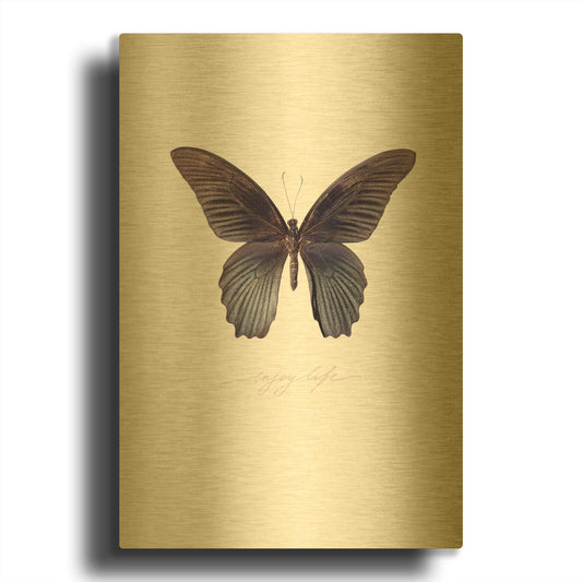 'Enjoy Life' By TypeLike Gold Metal Wall Art