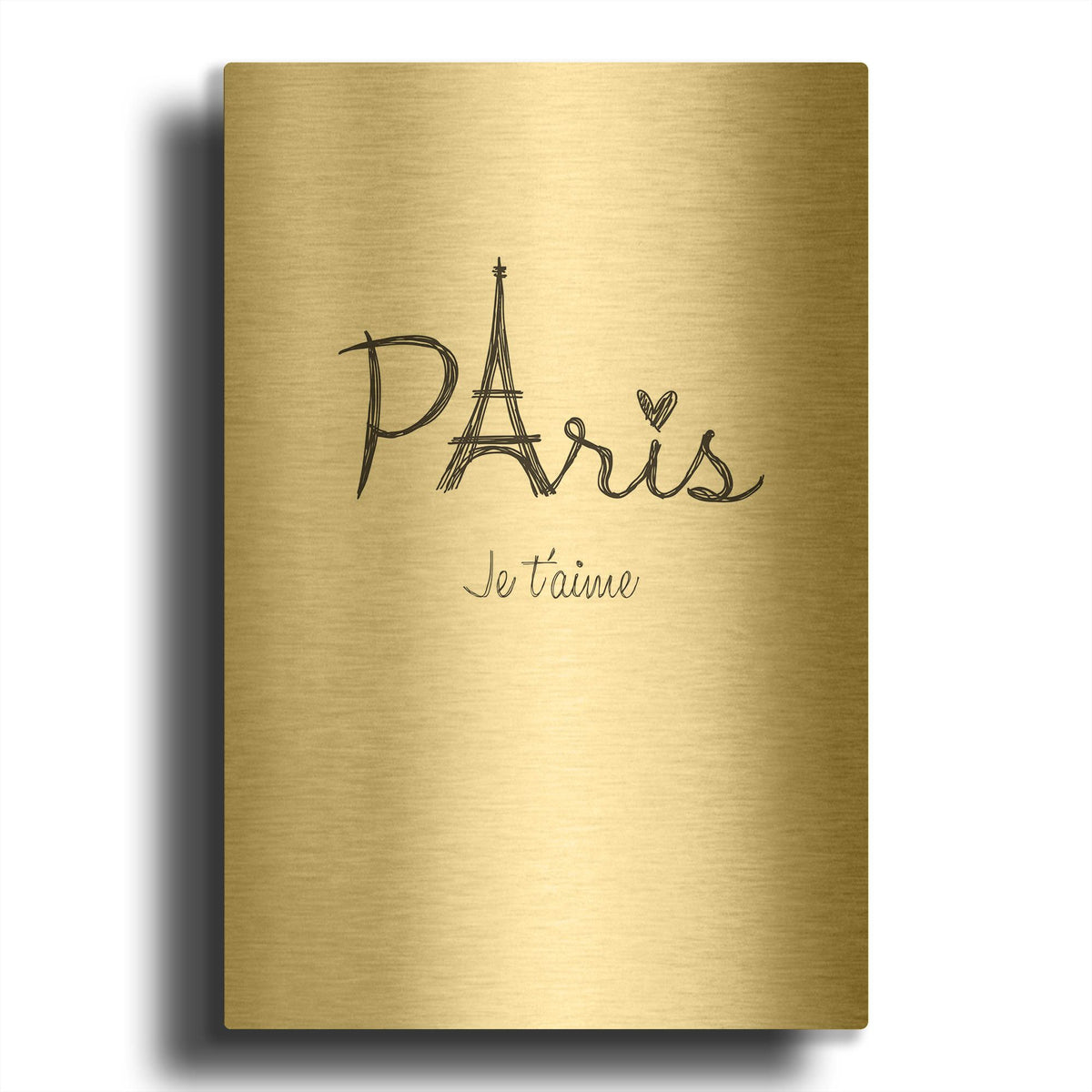 'Je Taime' By TypeLike Gold Metal Wall Art