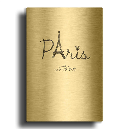 'Je Taime' By TypeLike Gold Metal Wall Art