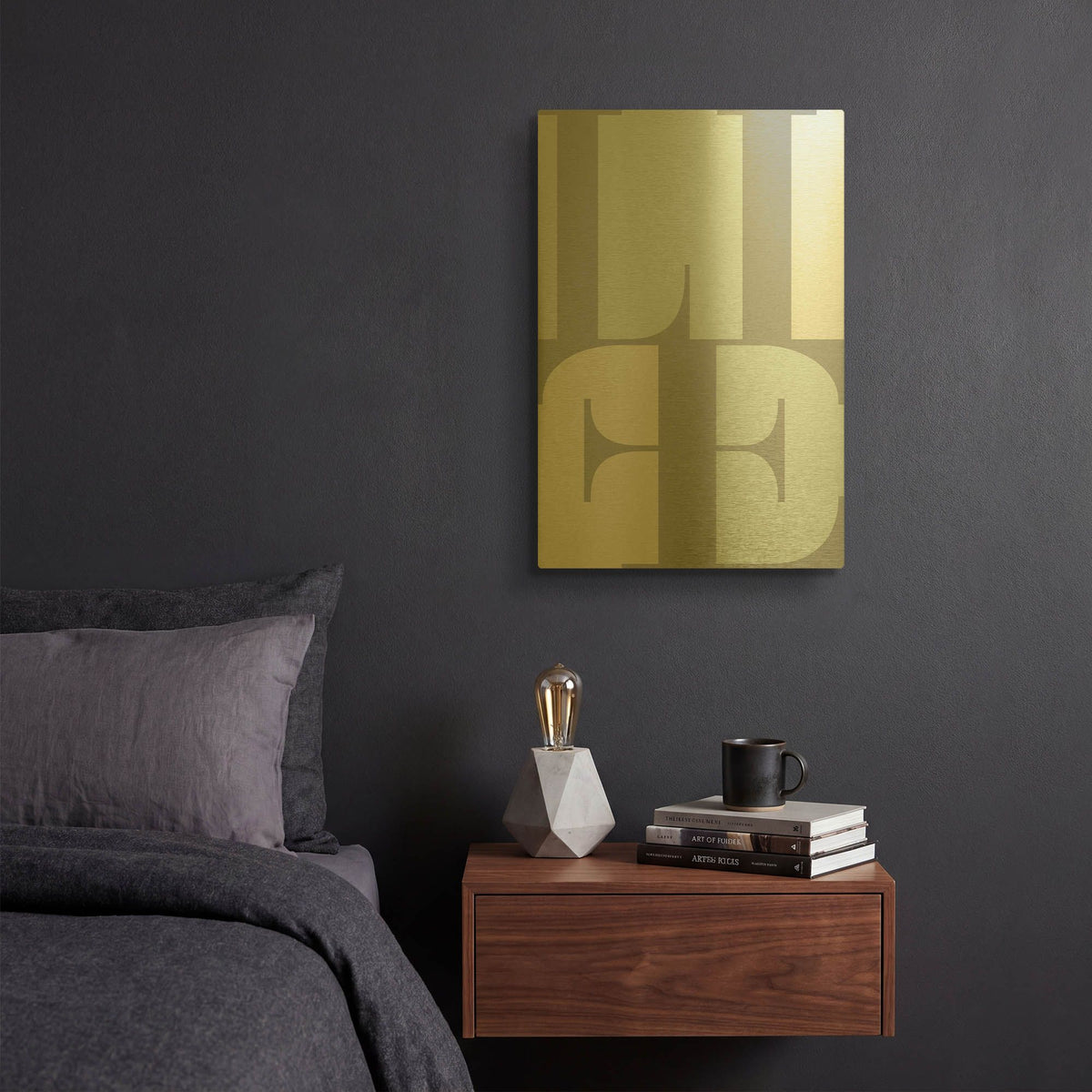 'Life' By TypeLike Gold Metal Wall Art